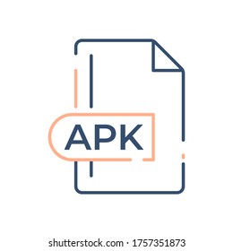 APK File Format Icon. Android Package Kit File format line icon.