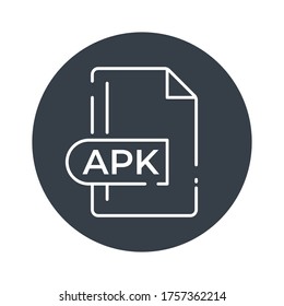 APK File Format Icon. Android Package Kit File format filled icon.