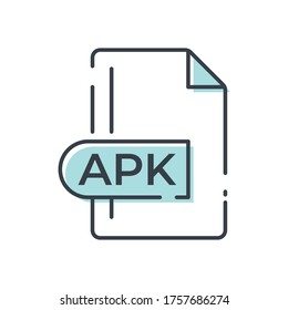 APK File Format Icon. Android Package Kit File format line icon.