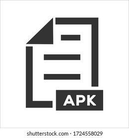 Apk file format icon. Apk file format vector image