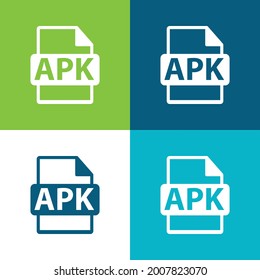 APK File Format Symbol Flat four color minimal icon set