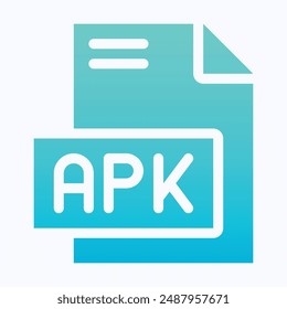 VECTOR de formato de archivo APK, Vector de degradado aislado.