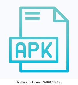 APK File Format Vector Icon, Isolated Lineal Gradient Vector Icon.