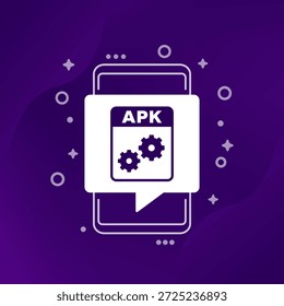 ícone de arquivo apk com um telefone