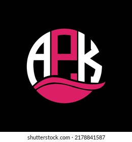 APK initial modern logo design vector icon template
