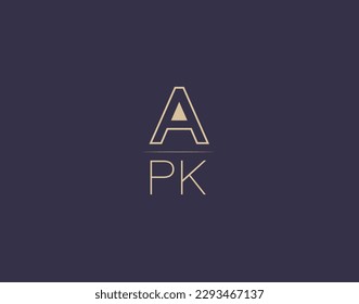 APK letter logo design modern minimalist vector images