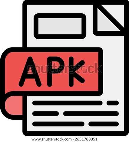 APK Line Filled Icon Design