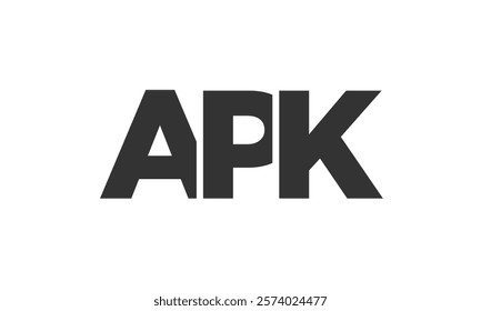 APK logo design template with strong and modern bold text. Initial based vector logotype featuring simple and minimal typography. Trendy company identity ideal for businesses brand presence.