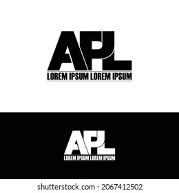 vector de diseño de logotipo de monograma de carta APL