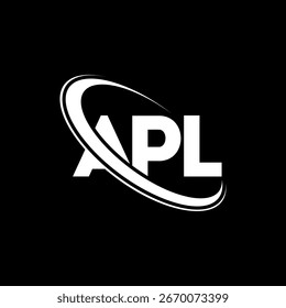 APL logo. APL letter logo design. Initials APL logo linked with circle and uppercase monogram logo. APL typography for technology, business and real estate brand.