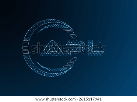 APL low poly letter logo vector design. APL lower poly logo design. 