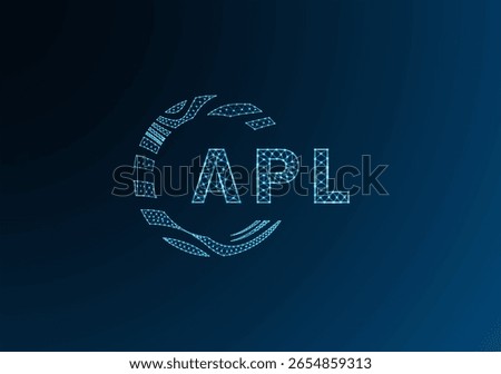 APL low poly letter logo vector design. APL lower poly logo design. APL unique low poly logo design.