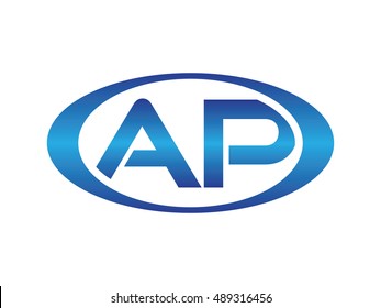 Apletter Abbreviations Blue Oval Logo Stock Vector (Royalty Free ...