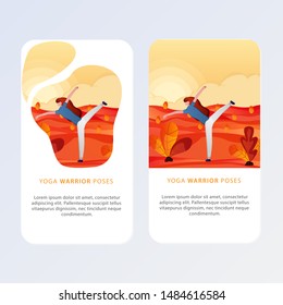 Aplication Mobile Page template of Yoga Poses. Modern flat design concept of web page design for website and mobile website. Easy to edit and customize. Vector illustration - Vector 