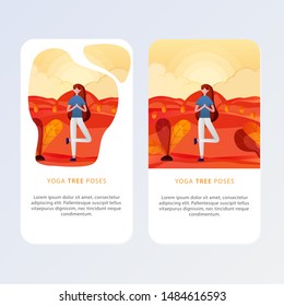 Aplication Mobile Page template of Yoga Poses. Modern flat design concept of web page design for website and mobile website. Easy to edit and customize. Vector illustration - Vector 
