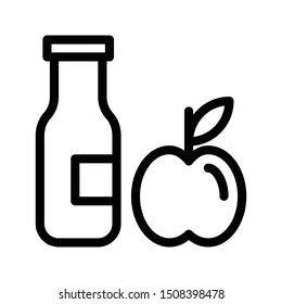 aplle juice thin line vector icon