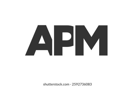 APM logo design template with strong and modern bold text. Initial based vector logotype featuring simple and minimal typography. Trendy company identity ideal for businesses brand presence.