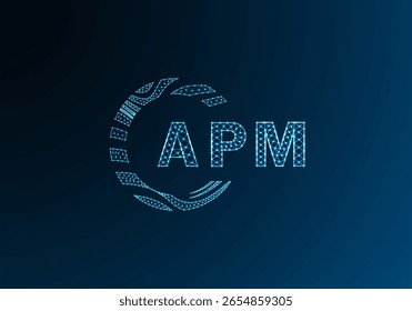 APM low poly letter logo vector design. APM lower poly logo design. APM unique low poly logo design.