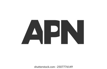 APN logo design template with strong and modern bold text. Initial based vector logotype featuring simple and minimal typography. Trendy company identity ideal for businesses brand presence.
