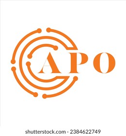 APO letter design.APO letter technology logo design on white background.APO Monogram logo design for entrepreneur and business.