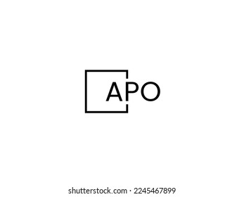 APO Letter Initial Logo Design Vector Illustration