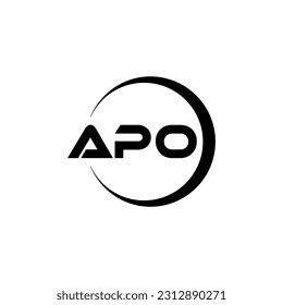 APO letter logo design in illustration. Vector logo, calligraphy designs for logo, Poster, Invitation, etc.