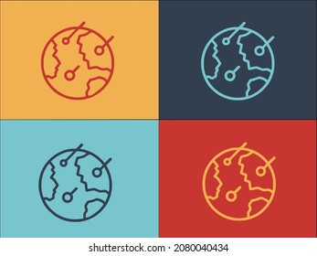 Apocalypse Asteroid Logo Template, Simple Flat Icon Of Space,apocalypse,astronomy