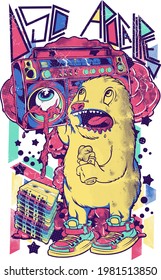apocalypse colorful cute monster vector