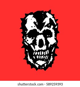 apocalypse demon skull vector illustration