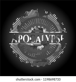 Apocalypse grey camouflage emblem