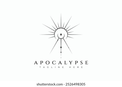 Apocalypse Logo Design escuro e misterioso símbolo geométrico padrão gótico