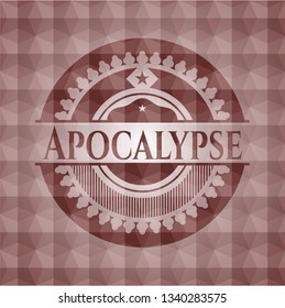 Apocalypse red geometric emblem. Seamless.