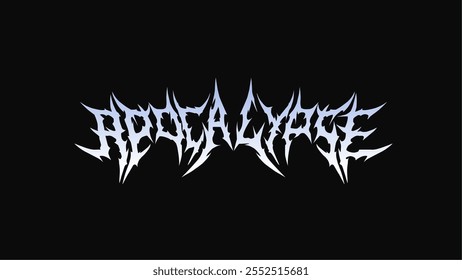 Apocalypse, vector typography design with sharp and symmetrical shapes. Suitable for clothing t-shirt print designs