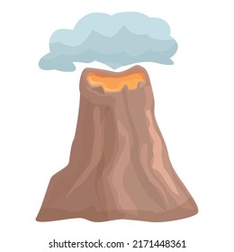 Apocalypse volcano icon cartoon vector. Volcanic eruption. Lava explosion