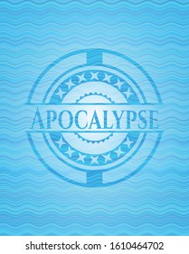 Apocalypse water wave concept badge background. Vector Illustration. Detailed.
