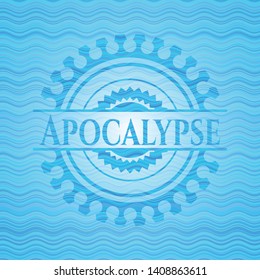 Apocalypse water wave representation badge. Vector Illustration. Detailed.
