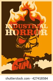 Apocalyptic Conceptual Retro Poster. Vector Illustration.