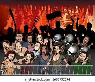 Apocalyptic Crowd Set of Individual, Detailed Vectors - Fictional Characters and Accessories - Handdrawn Ink Comic Book Style