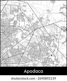Apodaca mapa de la ciudad, México - Afiche de mapa de Vector topográfico