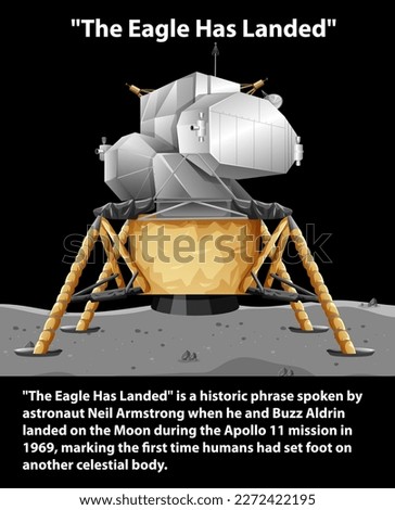 Apollo 11 Moon Landing The Eagle Has Landed  illustration