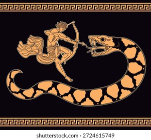 apollo aiming his bow at the monster python