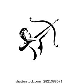 Apollo Ancient Archer Logo Design Vector