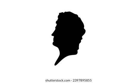  Apollo Belvedere, black isolated silhouette