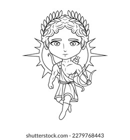 Apollo chibi mascot line art