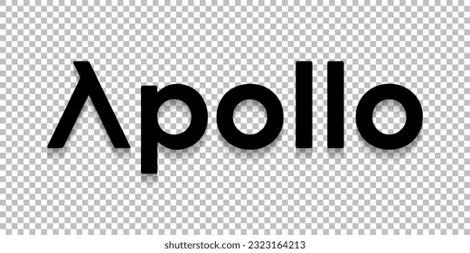 Marca mundial del logo criptodivisa Apollo Currency (APL) aislado en el vector de fondo transparente png
