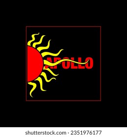 Apollo the god of light vector typo monogram. Apollo icon.