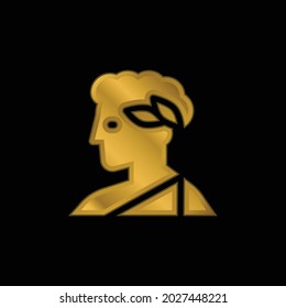 Apollo gold plated metalic icon or logo vector