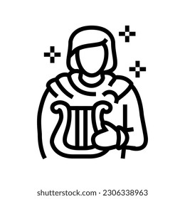 apollo greek god ancient line icon vector. apollo greek god ancient sign. isolated contour symbol black illustration