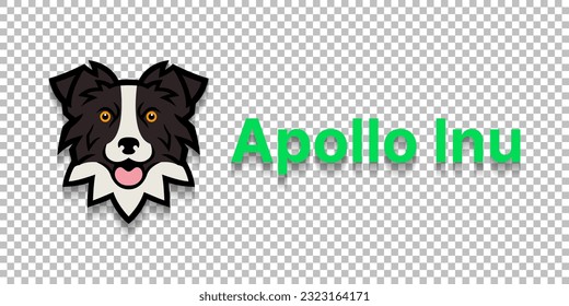 Apollo Inu (APOLLO) cryptocurrency logo worldmark isolated on transparent png background vector