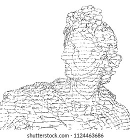 apollo sihouette line work in vector